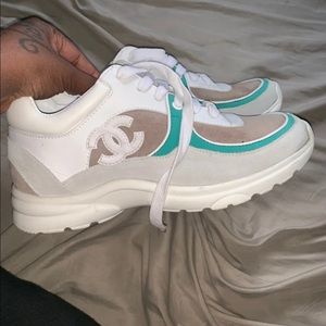 chanel turquoise sneaker